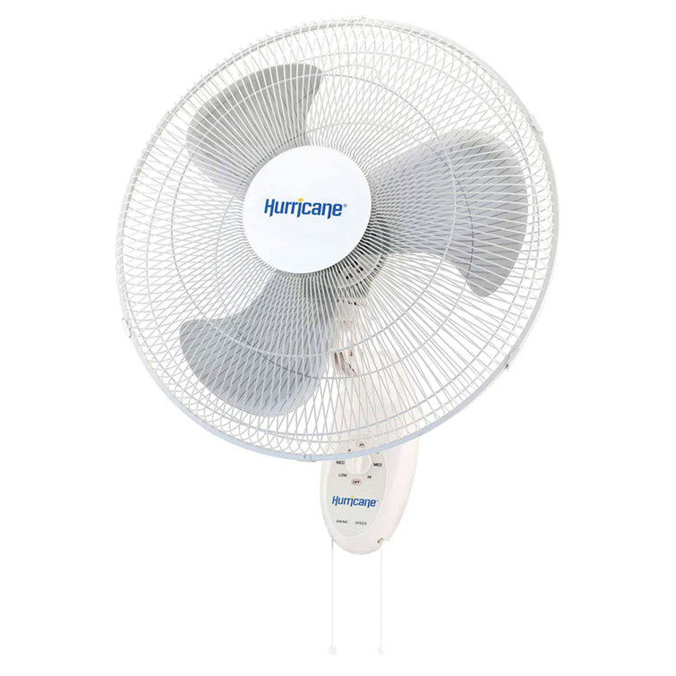 Hurricane Supreme 18" White Plastic Oscillating Wall Mounted Fan, 4 Pack