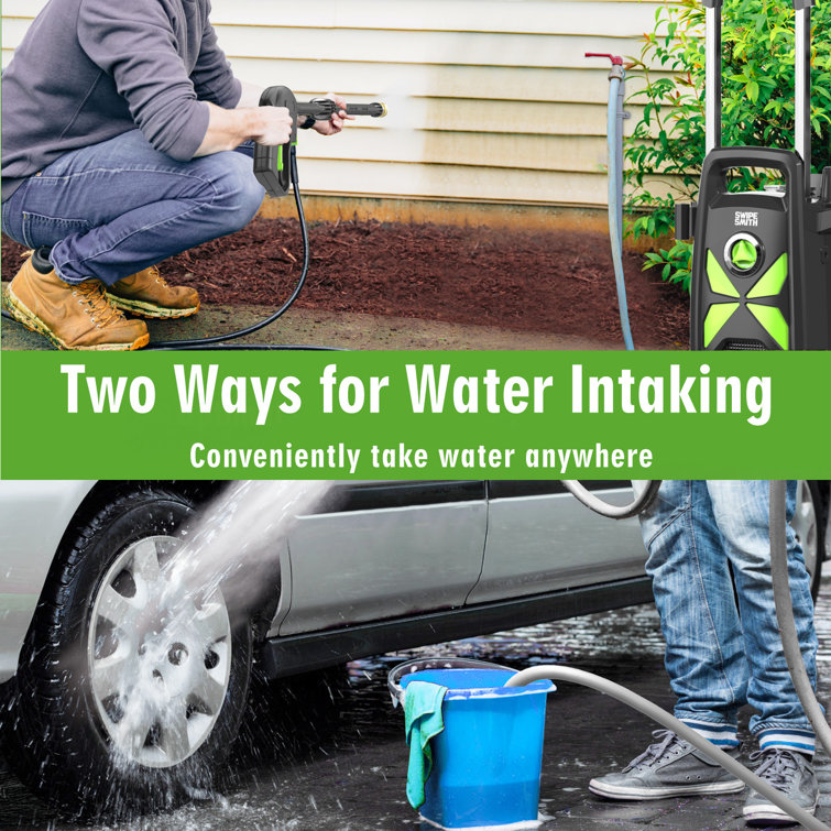 Black and Green Telescopic Electric Pressure Washer with Foam Cannon