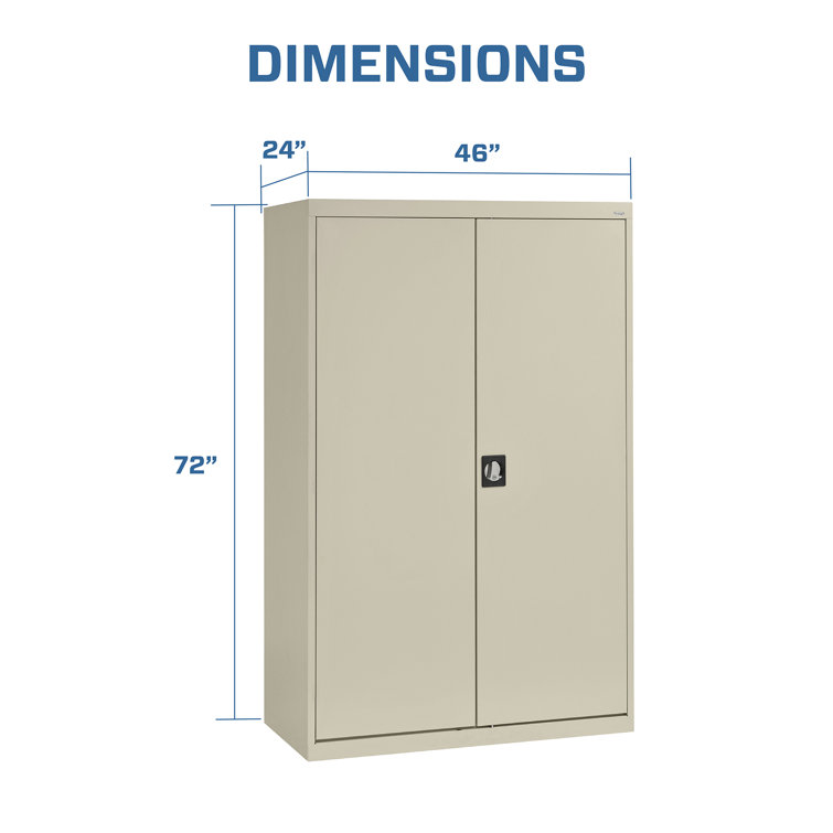Putty 72" Steel Freestanding Lockable Office Cabinet with Adjustable Shelving