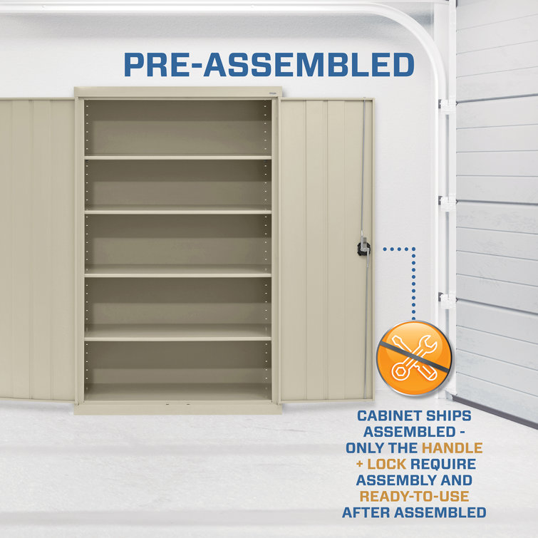 Putty 72" Steel Freestanding Lockable Office Cabinet with Adjustable Shelving