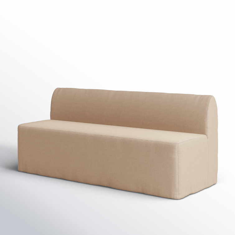 Canvas Linen Upholstered Dining Bench with Slipcover, 72"W