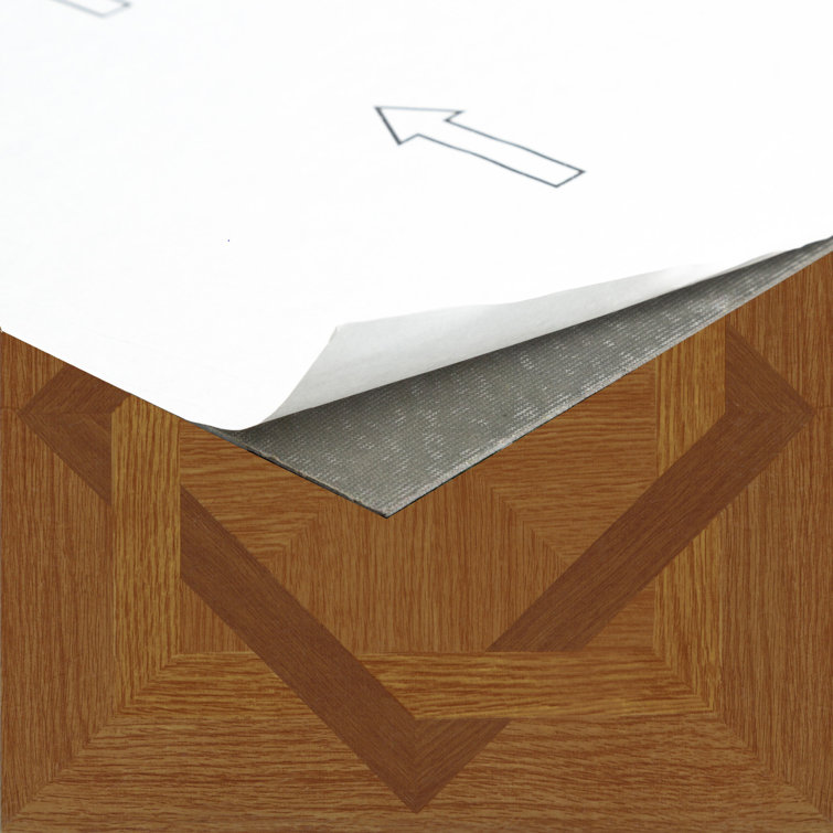 Tivoli 12'' x 12'' Brown Wood Diamond Self-Adhesive Vinyl Floor Tiles