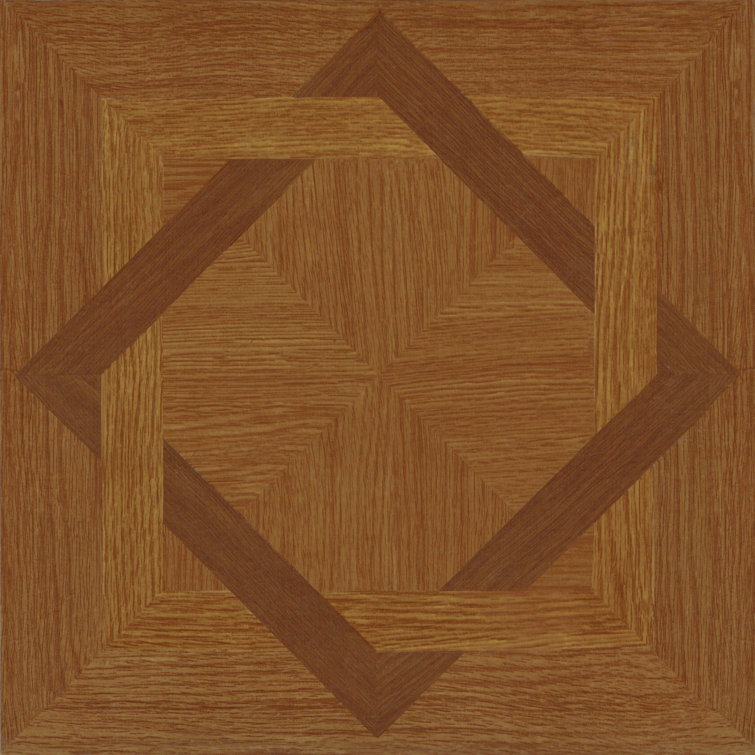 Tivoli 12'' x 12'' Brown Wood Diamond Self-Adhesive Vinyl Floor Tiles