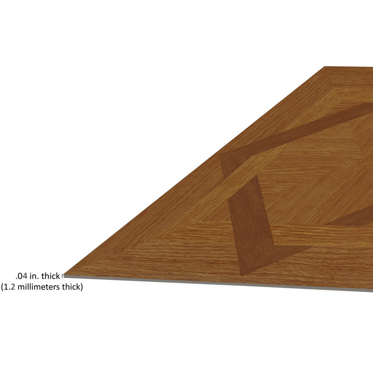 Tivoli 12'' x 12'' Brown Wood Diamond Self-Adhesive Vinyl Floor Tiles