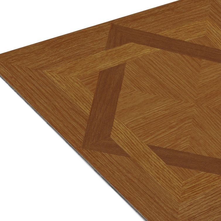 Tivoli 12'' x 12'' Brown Wood Diamond Self-Adhesive Vinyl Floor Tiles