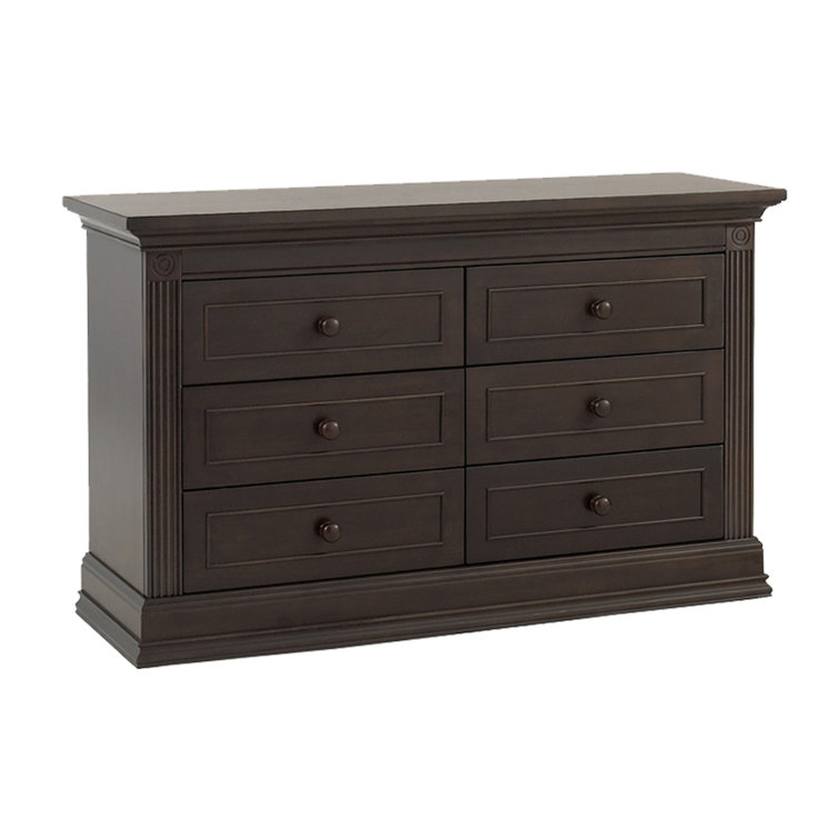 Espresso Wood Double Nursery Dresser with Soft Close Drawers