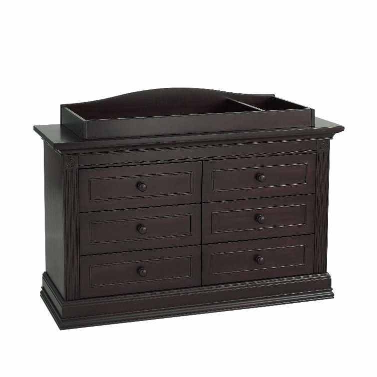 Espresso Wood Double Nursery Dresser with Soft Close Drawers