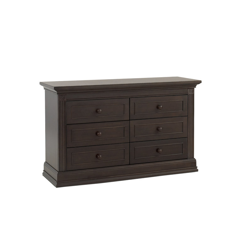 Espresso Wood Double Nursery Dresser with Soft Close Drawers