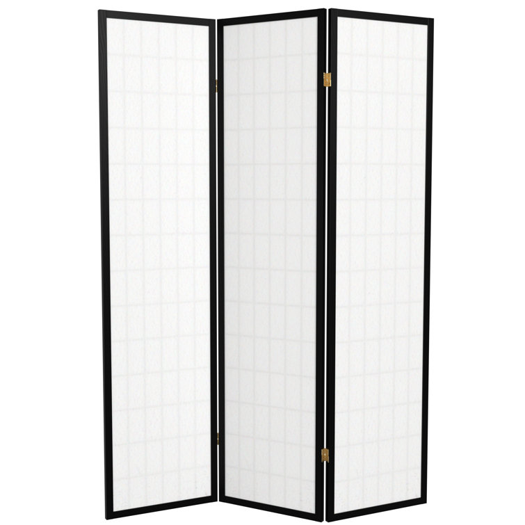 Black 6 ft Tall Shoji Screen with 3 Panels