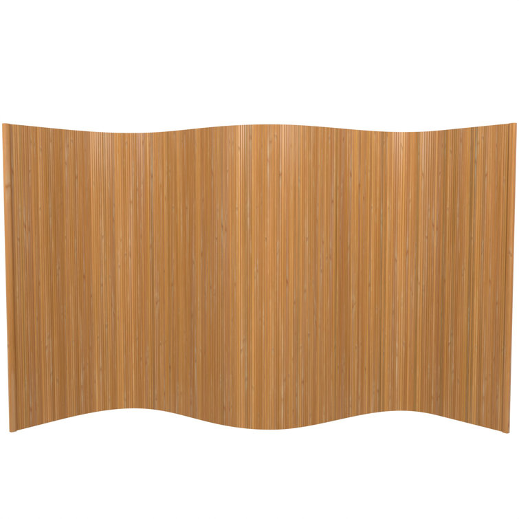 Sage Green Bamboo Wave Room Divider, 48" Height