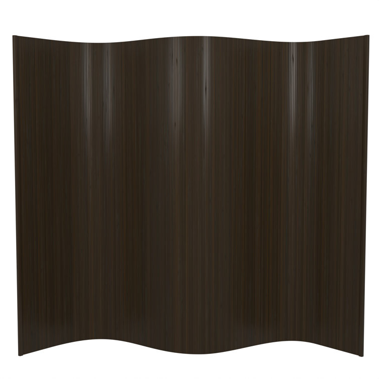6 ft. Dark Mocha Bamboo Wave Room Divider