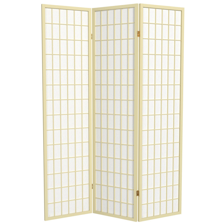 Ivory Shoji 3-Panel Folding Room Divider with Rice Paper