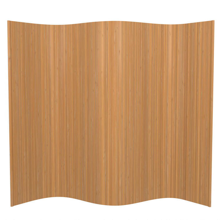 Natural Bamboo Wave Design Folding Room Divider