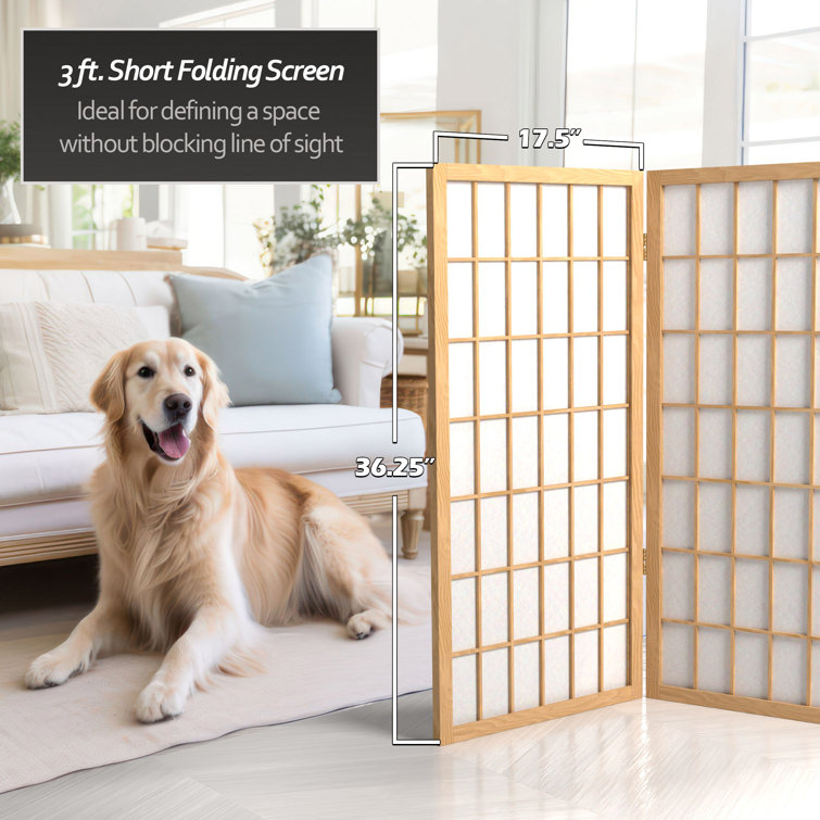 Natural 3-Panel Shoji Screen Room Divider
