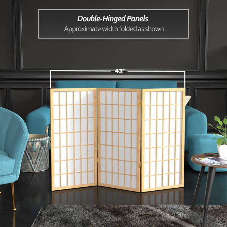 Natural 3-Panel Shoji Screen Room Divider
