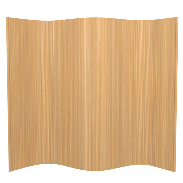 Honey Bamboo Wave Folding Room Divider