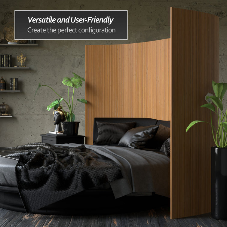 Natural Bamboo Wave Design Folding Room Divider