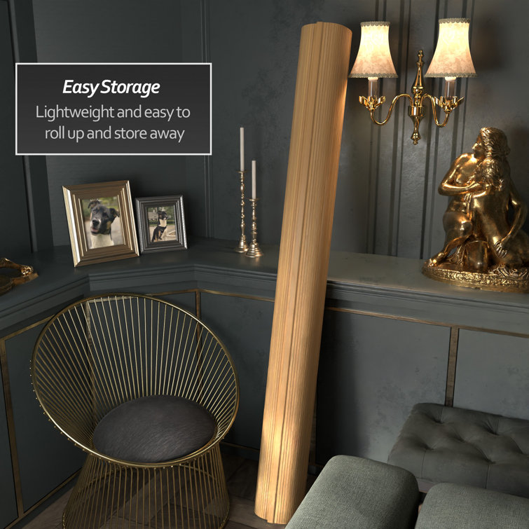 Honey Bamboo Wave Folding Room Divider