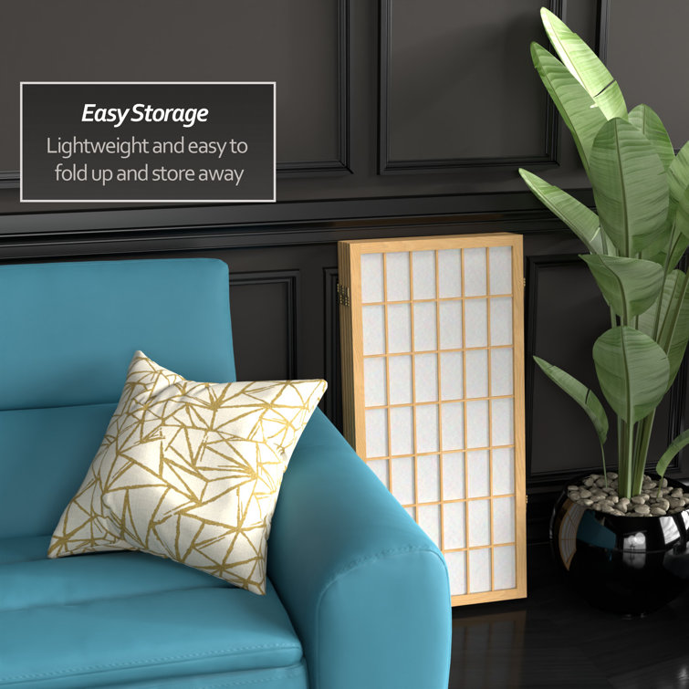 Natural 5-Panel Shoji Screen Room Divider