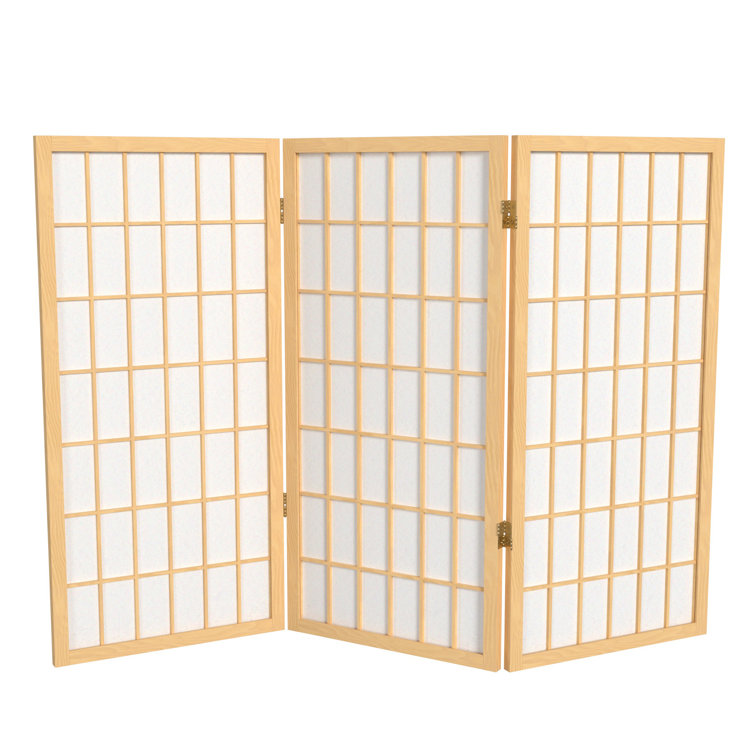 Natural 3-Panel Shoji Screen Room Divider