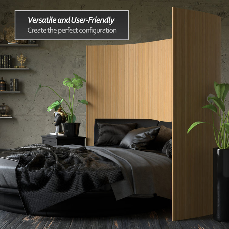 Honey Bamboo Wave Folding Room Divider
