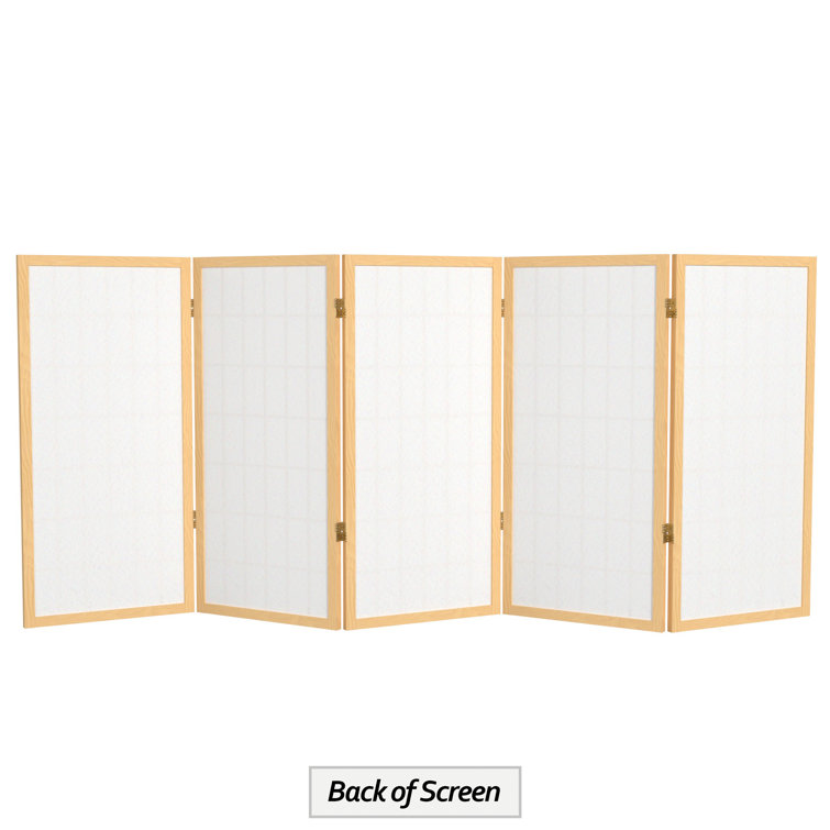 Natural 5-Panel Shoji Screen Room Divider
