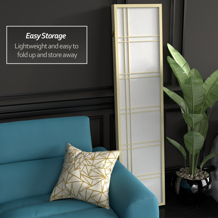 Ivory Shoji Rice Paper 3-Panel Folding Room Divider