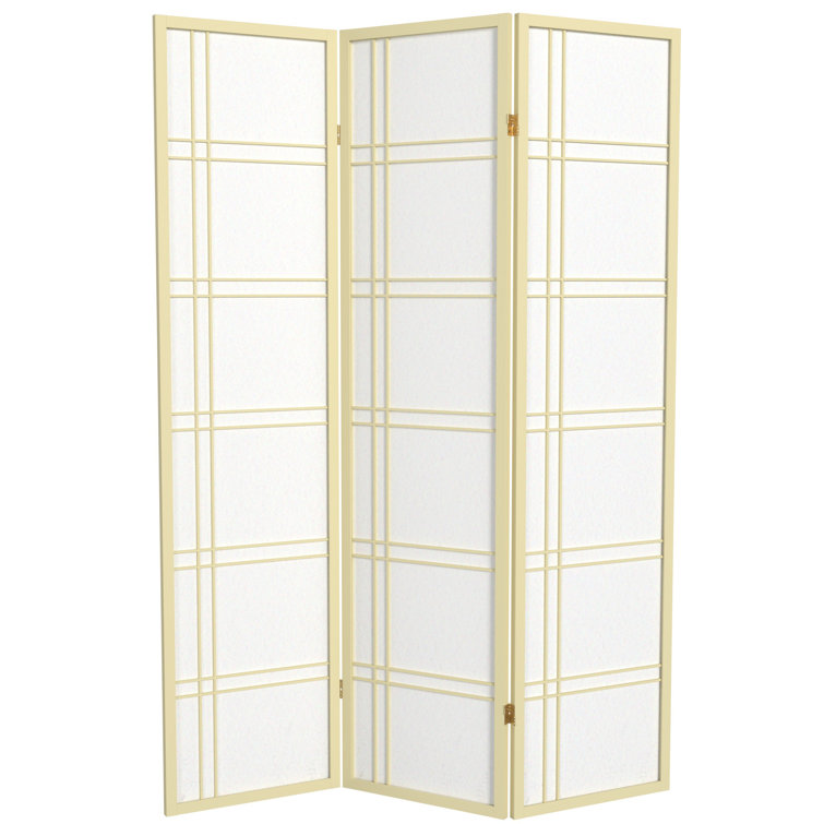 Ivory Shoji Rice Paper 3-Panel Folding Room Divider