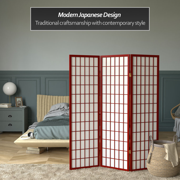Rosewood 3-Panel Shoji Screen Room Divider