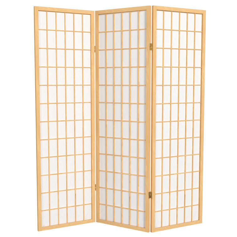 Natural 5 Ft Tall 3-Panel Shoji Screen Room Divider