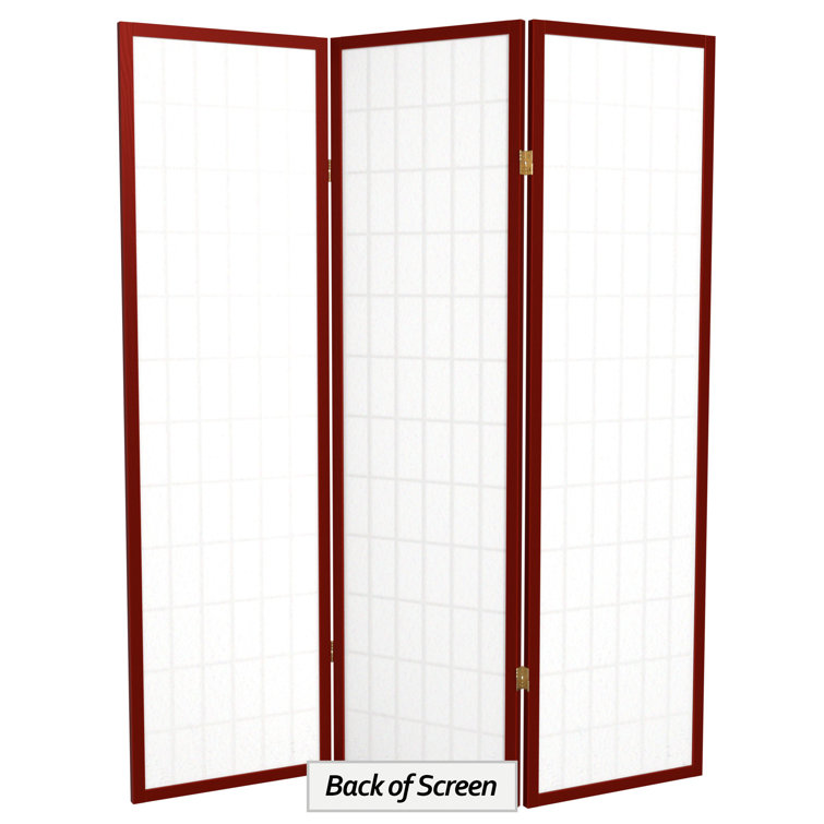 Rosewood 3-Panel Shoji Screen Room Divider