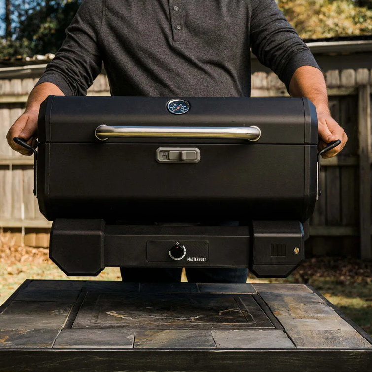 Black Portable Charcoal Grill and Smoker with Cart