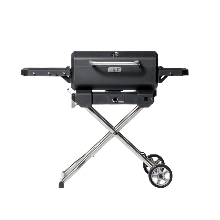 Black Portable Charcoal Grill and Smoker with Cart