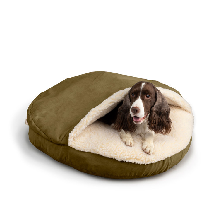 Large Black Microsuede Orthopedic Elevated Dog Bed with Sherpa Interior