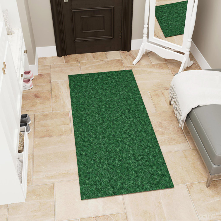 Gray Non-Slip Synthetic Indoor/Outdoor Runner Rug, 2' x 10'