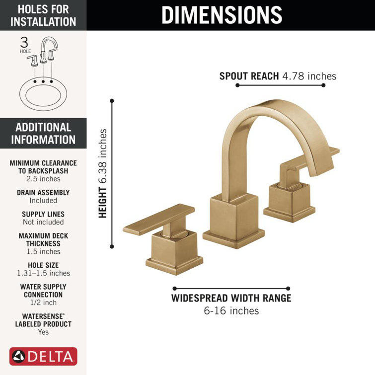 Vero Modern Champagne Bronze 2-Handle Widespread Bathroom Faucet