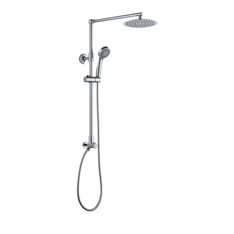 Polaris Chrome Adjustable Height Rain Shower System with Handheld Spray