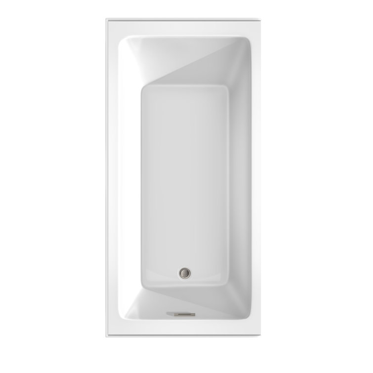 Grayley 66'' White Acrylic Alcove Bathtub with Brushed Nickel Trim