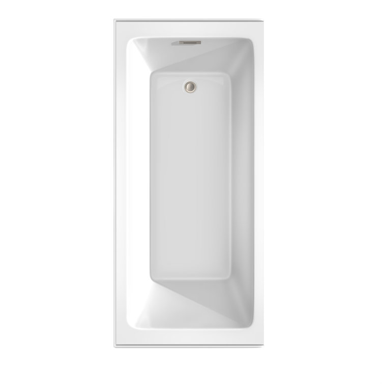 Grayley 66'' White Acrylic Alcove Bathtub with Brushed Nickel Drain