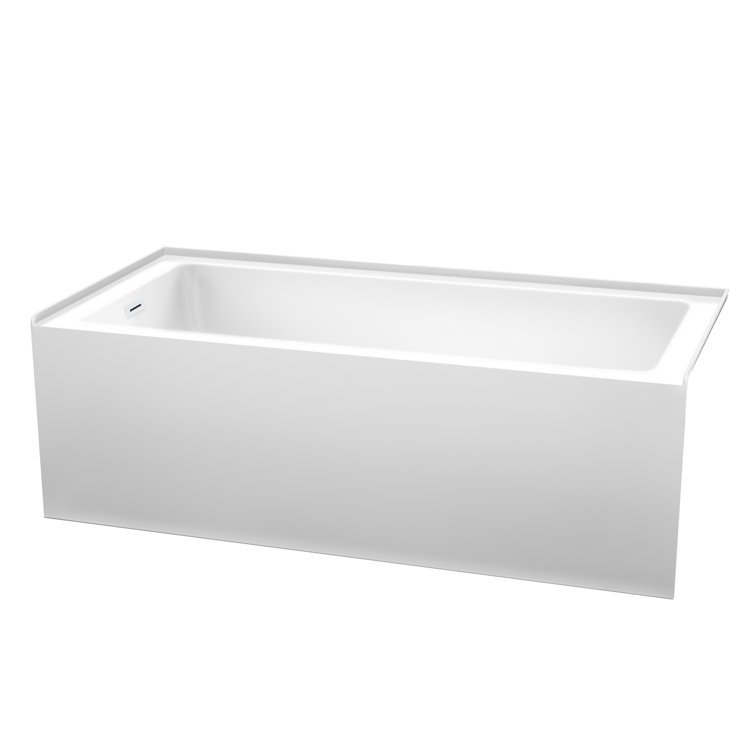 Grayley 66'' White Acrylic Alcove Soaking Bathtub