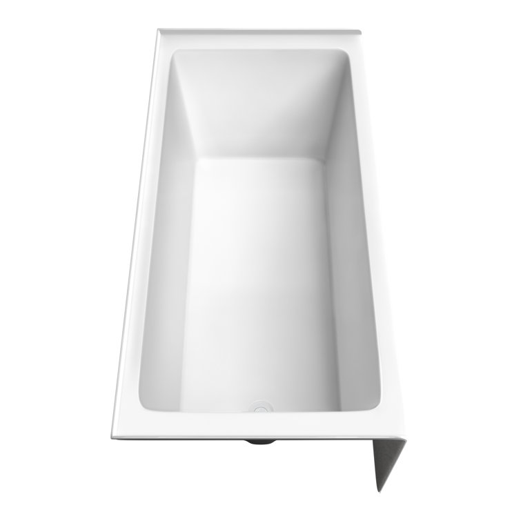 Grayley 66'' White Acrylic Alcove Soaking Bathtub