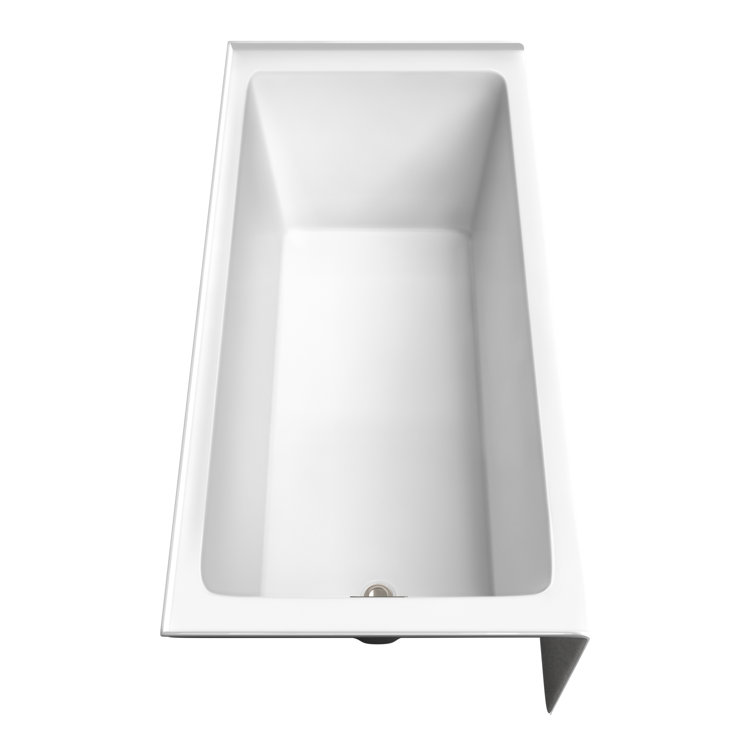 Grayley 66'' White Acrylic Alcove Bathtub with Brushed Nickel Trim