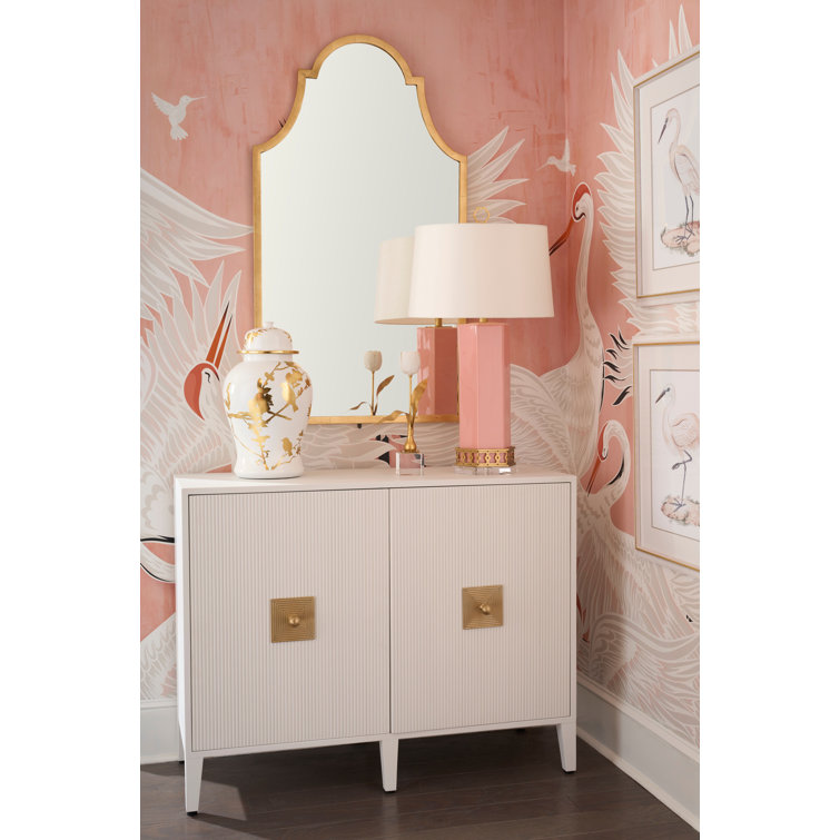Elegant Architectural Arched Wall Mirror in Antique Gold