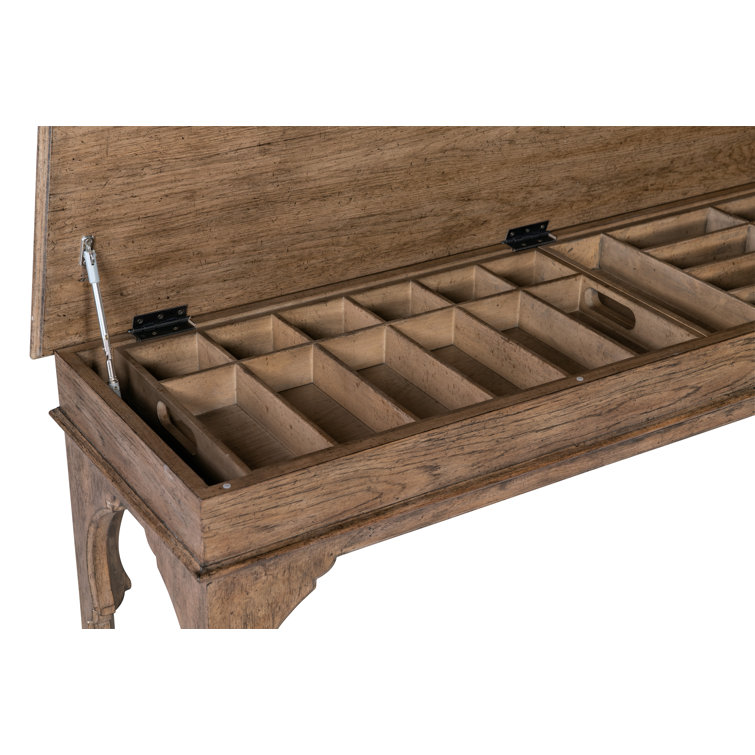 Rustic Brown Oak Veneer Bedroom Bench