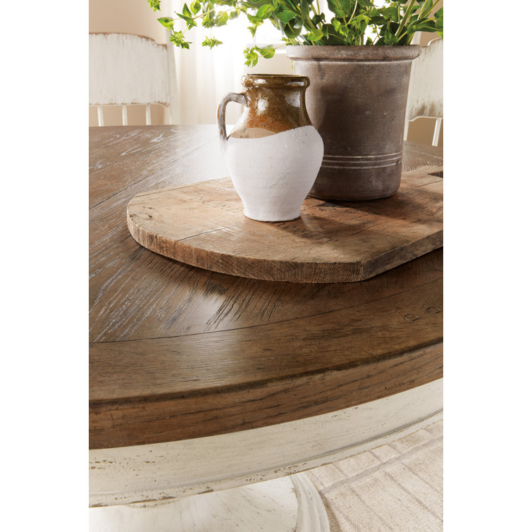 Rustic Round Extendable Reclaimed Wood Dining Table