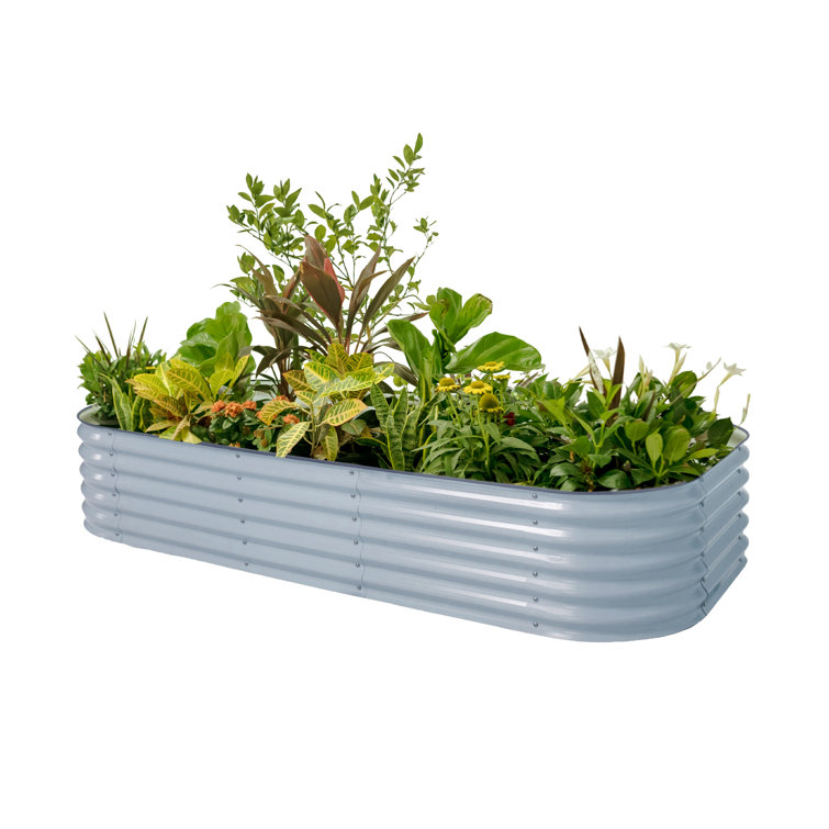 Sky Blue 17" Tall Modular Metal Outdoor Raised Garden Bed