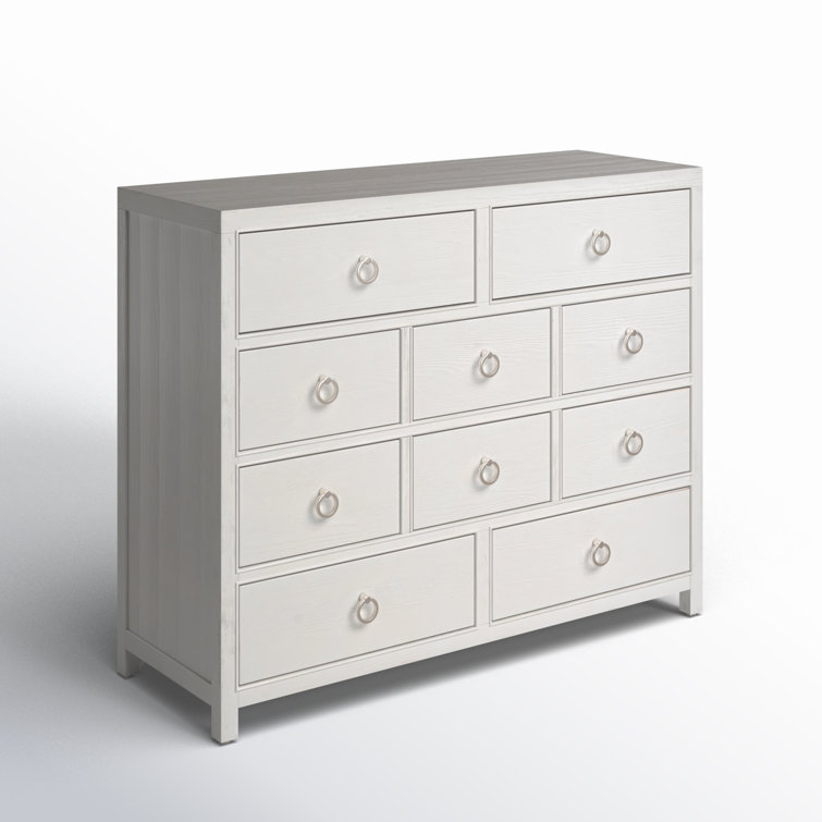 White Coastal 6-Drawer Soft Close Dresser with Felt Lined Drawer