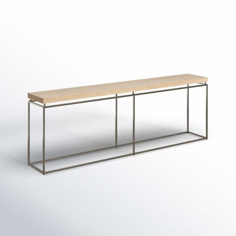 Rustic Natural Oak and Metal Console Table