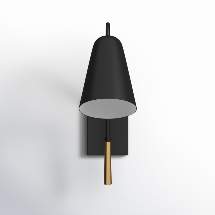 Ellen DeGeneres Midnight Black Steel Dimmable Swing Arm Wall Sconce