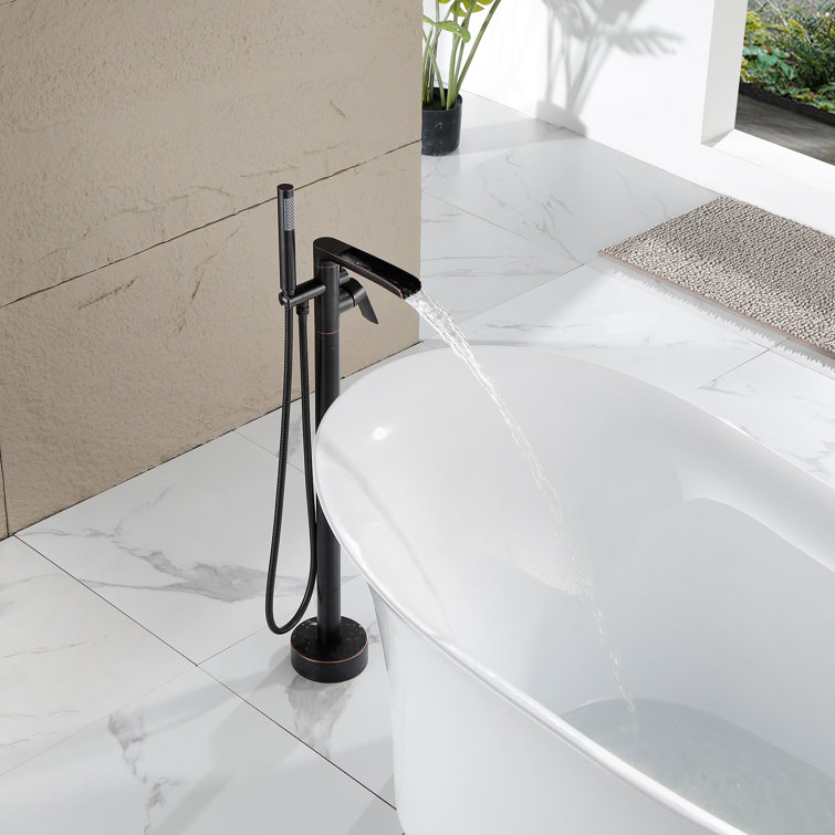 Oil Rubbed Bronze Freestanding Tub Filler with Hand Shower